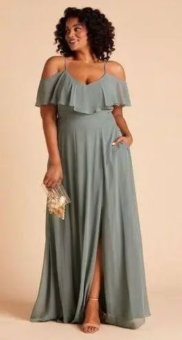 Birdy Grey  Bridesmaid Dress- Chiffon Sea Glass Convertible Dress Size Curve 1X