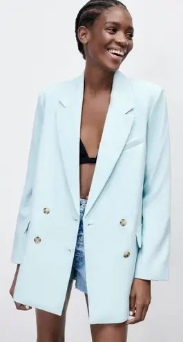 ZARA Sky Blue Flowy Blazer