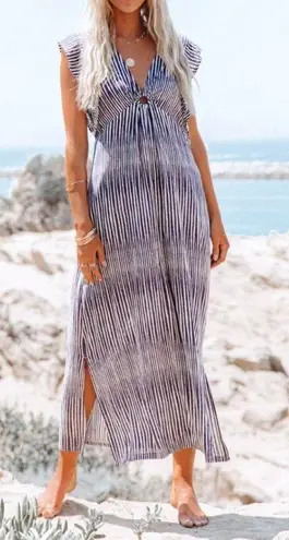 Hem & Thread  NEW Striped Ruffle Maxi Dress