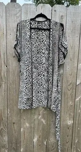 SEDUCTIVE WEAR by Cenima etoile Animal Print Robe Size Small Sheer Sexy Lace