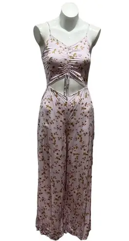 Street Level Society Women's Pink Floral Cami Jumpsuit M Wide