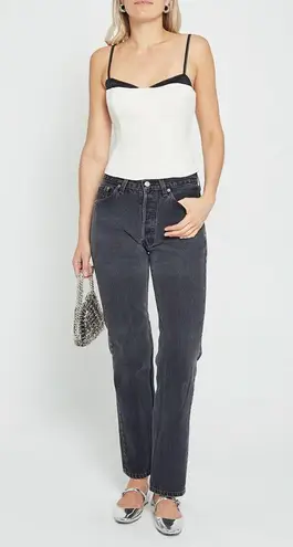 NWT CAARA Cairo Top size 12 Few Moda Reformation Melanie ivory black silk