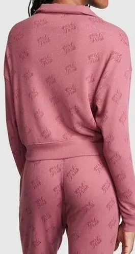 Victoria’s Secret PINK Thermal Waffle Knit Jogger Pants Top Set Soft Begonia XS