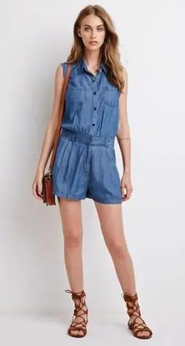 Forever 21 ✨Denim Utility Romper✨