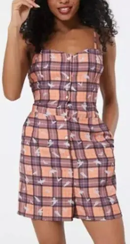 Timeless London Ghost Playsuit Halloween Romper Plaid Orange Black US 12/XL