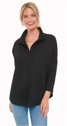 Tuckernuck Pomander Place Black Easy Polo Swing Sweatshirt Size M/L