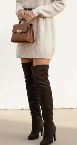 Giuseppe Zanotti Leather Suede Thigh High Stilleto Brown Boots in EU 36 US 6