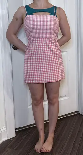 darling boutique NWT Gingham Mini Dress - Pink/White - S