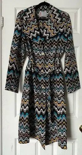 Missoni Graphic Print Lightweight Coat w/Belt - Size 10
