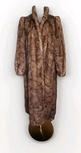 Vintage Long Brown Mink Sections Fur Coat Mint Size undefined