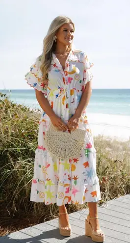 Charm Ruffle Maxi Dress Multiple Size M