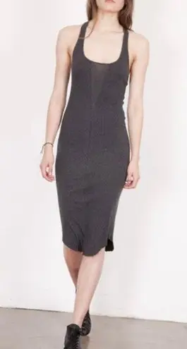 Raquel Allegra cotton blend rib tank dress with sheer insert size 1 S small