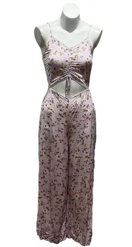 Street Level Society Women's Pink Floral Cami Jumpsuit M Wide
