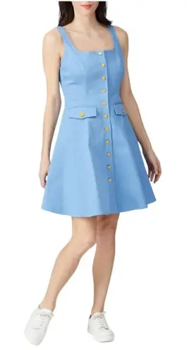 Color Me Courtney Dress Womens 0 Blue Denim Alle Utility Fit And Flare Mini