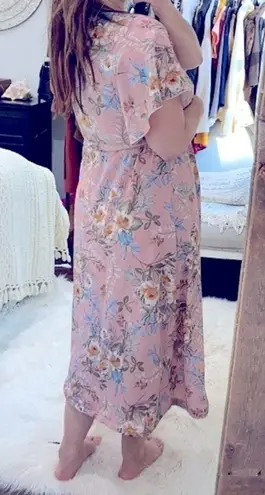 Bailey blue pink floral maxi dress size medium