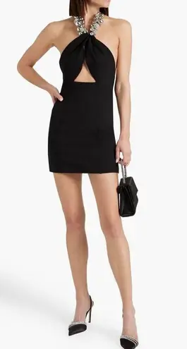 Area NYC AREA Embellished jersey halterneck mini dress size S