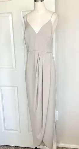 Shona joy Draped Midi Oyster Grey Dress