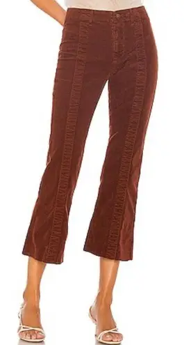 AG Jeans Paneled Quinne Crop High Rise Pleated Cropped Kick Flare Rich Crimson Red Size 26