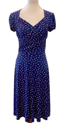 Leota Medium Dress Retro 40s Pinup Polka Dot Stretch Slinky Classic Rockabilly