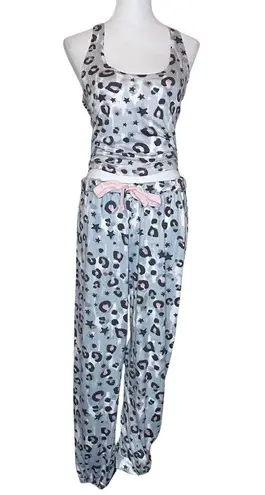 Jaclyn Intimates Roudelain Cozy Luxe Printed Top & Jogger Pants Set Loungewear L