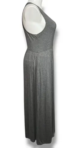 Annabelle Womens Maxi Dress Sleeveles Tank Top Elastic Waist Scoop Neck Gray 2XL Size 2X