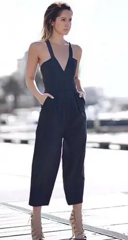 Dion Lee Tux black crepe playsuit romper jumpsuit size US 6 small