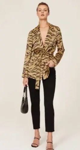 Scotch & Soda Wrap Printed Satin Blazer Missing Belt Size Large