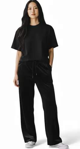 House of Harlow 1960 Black Velvet Drawstring Sweatpants M Size M