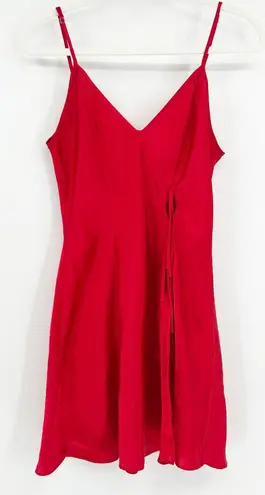 Frederick's of Hollywood Womens Vintage Y2K Side Tie Red Satin Slip Dress Size M