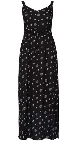 JUNAROSE Black Polka Dot Maxi Size 16
