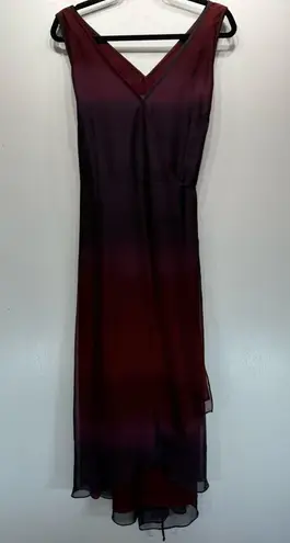 Kay Unger NEW  New York Burgundy to Deep Purple Ombré Sleeveless Wrap Dress Sz 10