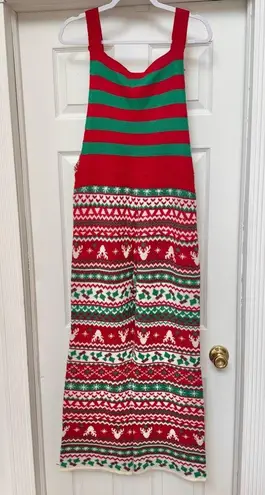 NWT Born Famous Festive Red and Green Knit Jumpsuit LARGE