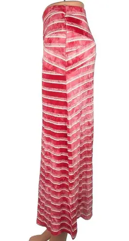 Live and let live Red Tie Dye Striped Stretch Knit Pull On Maxi Skirt Petite S