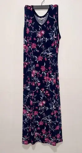 Woman Within plus size 18/20 Pink blue Maxi Sundress Sleeveless floral pockets