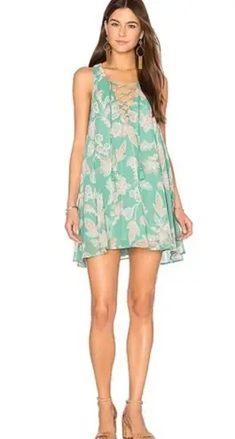 Show Me Your Mumu  Rancho Mirage Lace Up Mini Shift Dress Jadely Paisley