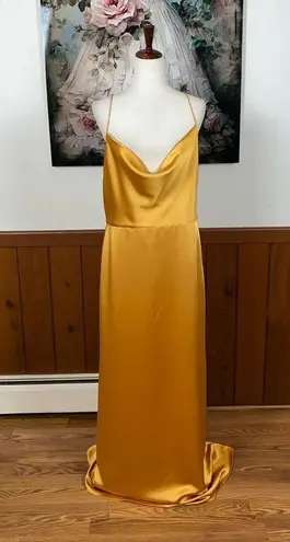 Gorgeous New Dessy Collection NYC Gold Maxi Dress! Size 16