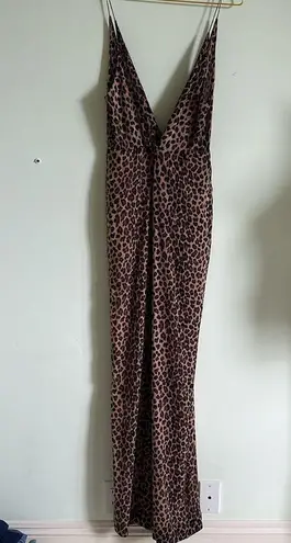 Jonathan Simkhai Leopard Print Tie Back Jumpsuit Size Medium Black