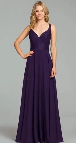 Hayley Paige Occasions Hayley Paige 5864 Lace Bodice Chiffon A-Line Bridesmaid Maxi Dress Formal Gown