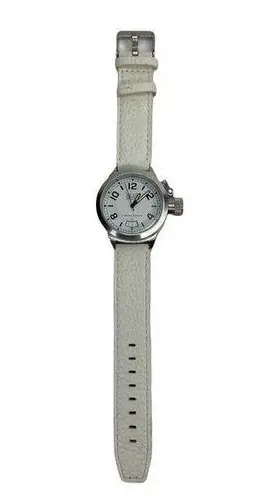 Niche Media Limited Edition White Leather Sapphire Coated Watch