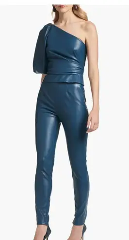 Sachin + Babi Women’s 4 Blue Megan Faux Leather Skinny Leg Pants Biker Retro