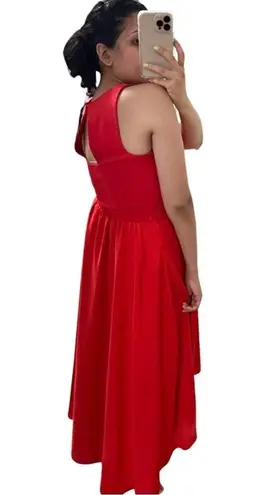 Hutch ANTHROPOLOGIE Asymmetric Red Maxi Dress Sz M