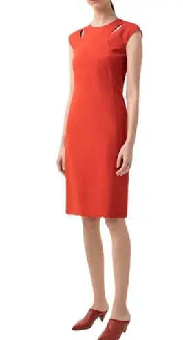 Akris Punto Cutout Jersey Sheath Dress in Fuji Apple Red