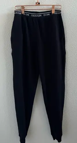 Calvin Klein CK One Black Spellout Waist Band Sweats Neutral Small