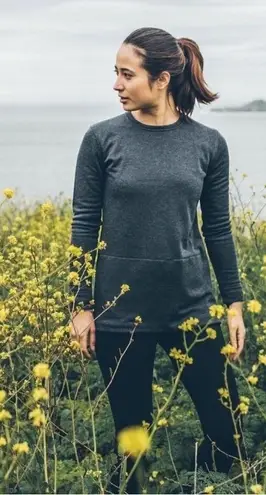 Taylor Stitch The Chandler Gray Sweatshirt with Side Zipper and Hidden Pocket Size M