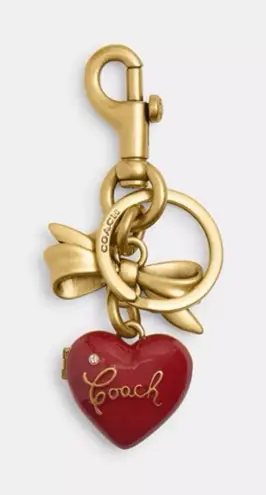 Coach  Bow Heart Locket Bag Charm Keychain - Image 1