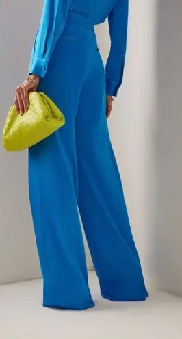 NWT Alex Perry Blue Hutton Pleated Satin Crepe Wide