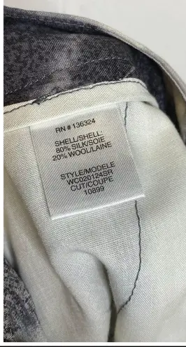 Halston Heritage Black White Gray Geometric Silk Wool Slim Ankle Pants Size 4