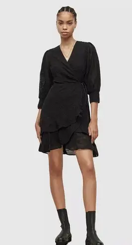 ALLSAINTS Ari Ossia Embroidered Faux Wrap Dress, Size 2 US, $299