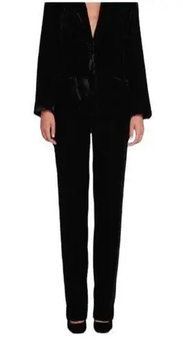 STAUD Velvet Tosca Straight Trouser Pants Black Size 4