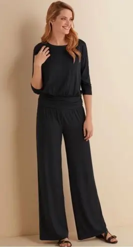 Soft Surroundings  Toujours Jumpsuit Wide Leg Soft Stretch Jersey Knit Large